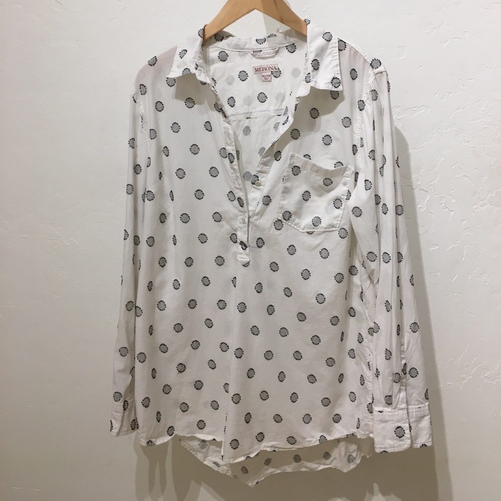 Button down white top